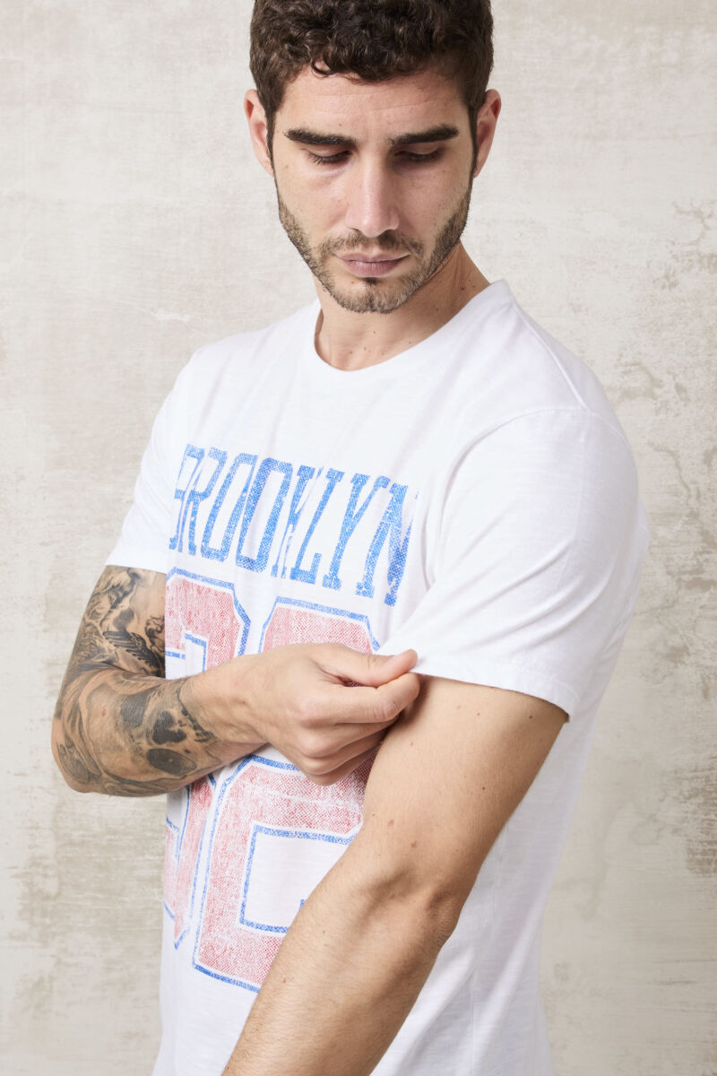pvnk 1416 Men's White Brooklyn Graphic T-Shirt - Casual & Urban Tee - Image 4