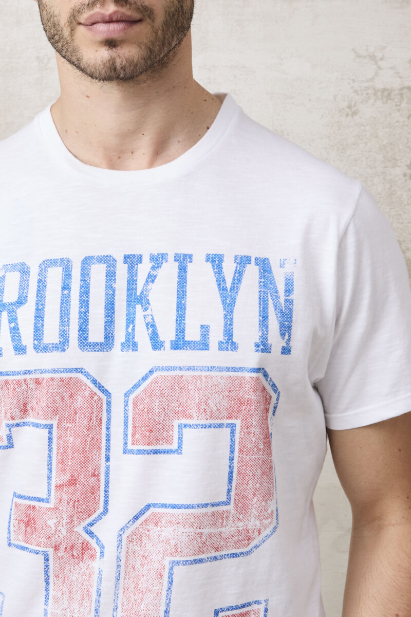 pvnk 1416 Men's White Brooklyn Graphic T-Shirt - Casual & Urban Tee - Image 5