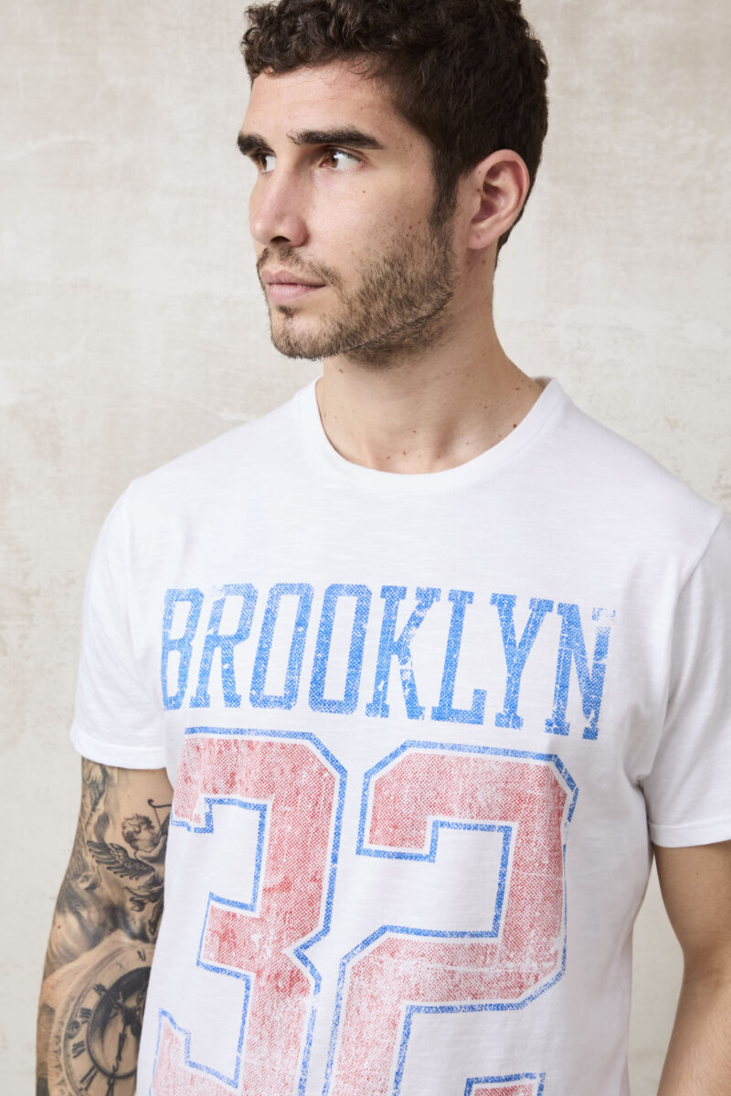 pvnk 1416 Men's White Brooklyn Graphic T-Shirt - Casual & Urban Tee - Image 6