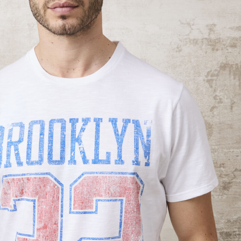 pvnk 1416 Men's White Brooklyn Graphic T-Shirt - Casual & Urban Tee - Image 7