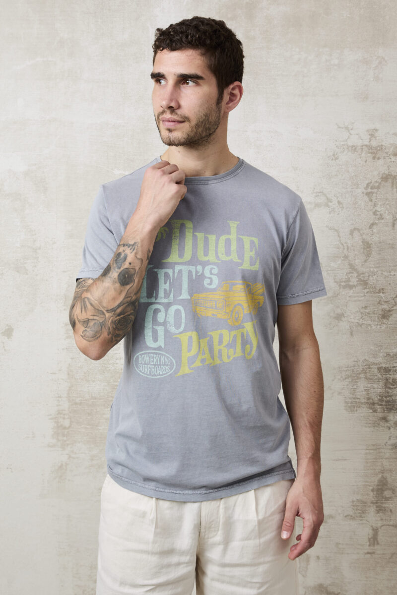 Bowery Nyc 1415 T-Shirt Macchina grigia - Image 3