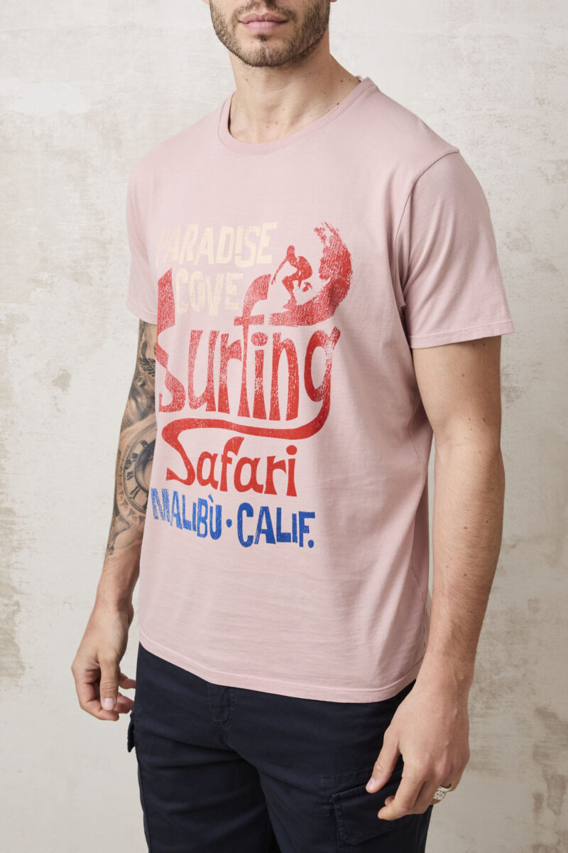 pvnk 1420 Men's Pink Surfing Graphic T-Shirt - Casual & Stylish Tee - Image 2