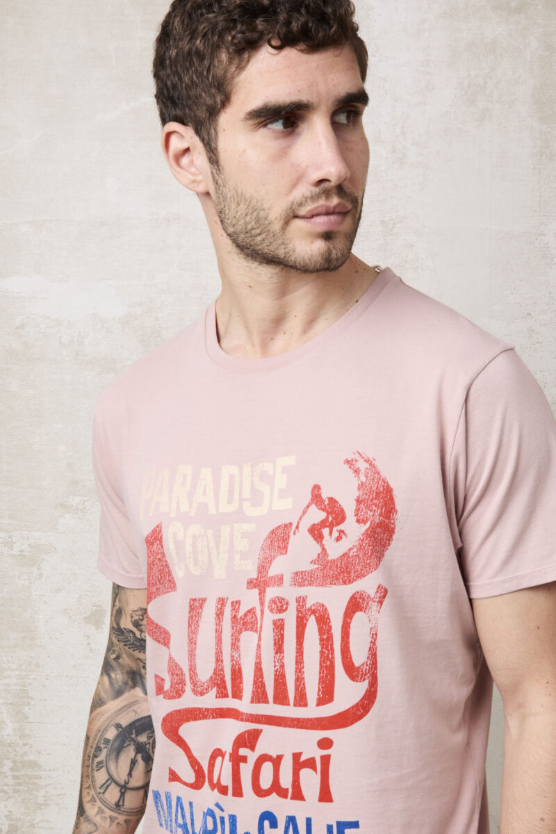 pvnk 1420 Men's Pink Surfing Graphic T-Shirt - Casual & Stylish Tee - Image 3