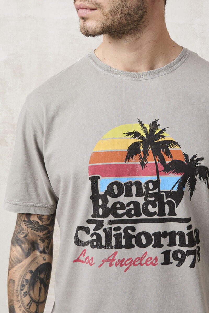 pvnk 1412 Men's Gray Long Beach Graphic T-Shirt - Casual & Stylish Tee - Image 7