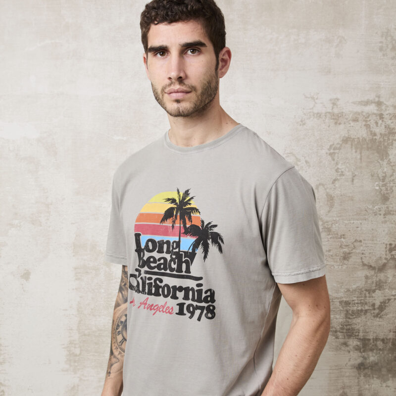 pvnk 1412 Men's Gray Long Beach Graphic T-Shirt - Casual & Stylish Tee - Image 8