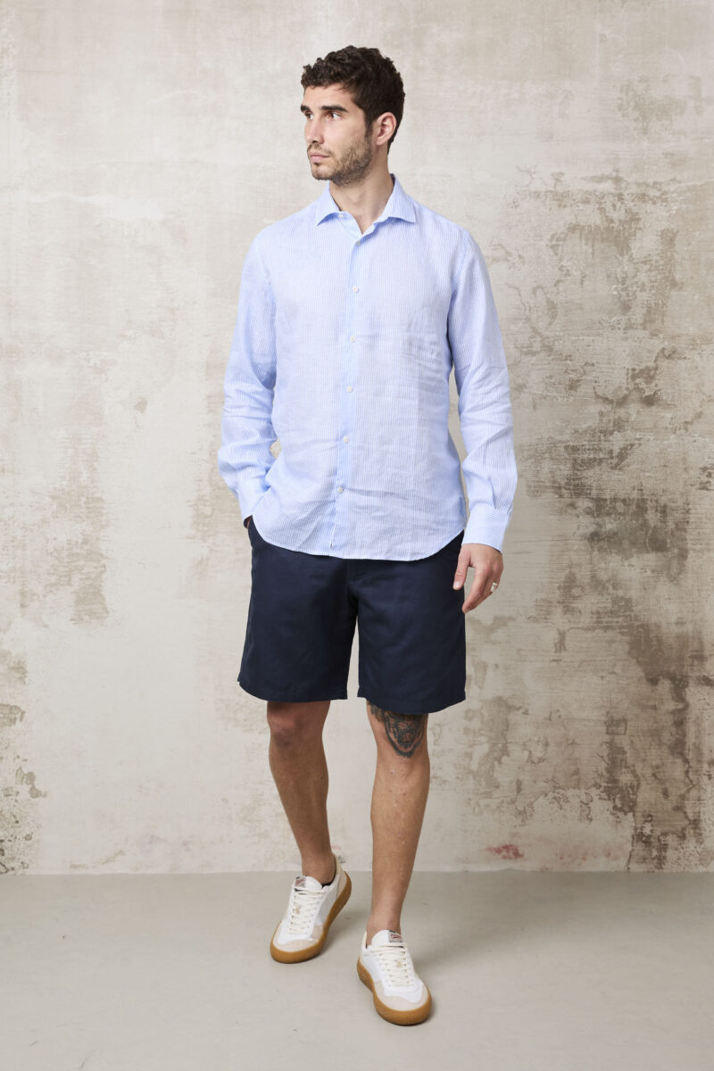 pvnk 1481 Men's Blue Striped Shirt - Stylish & Comfortable Casual Shirt - Image 3