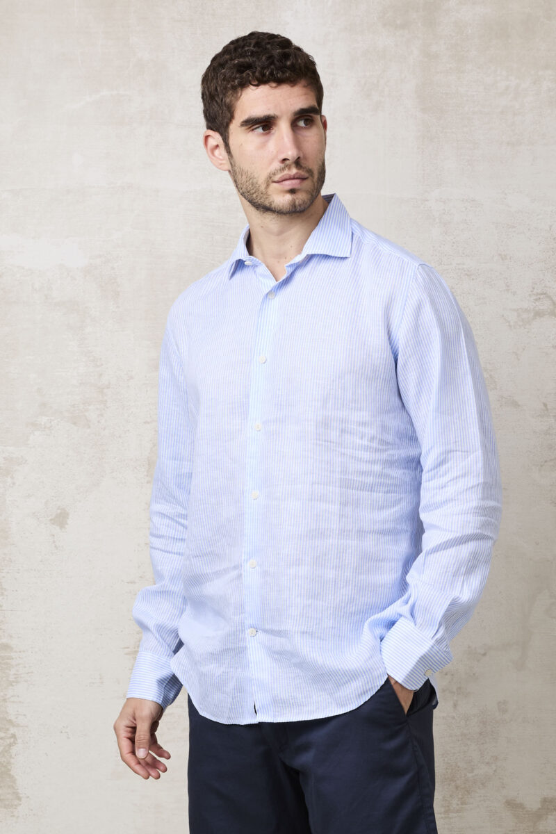 pvnk 1481 Men's Blue Striped Shirt - Stylish & Comfortable Casual Shirt - Image 4