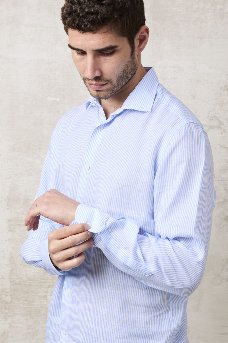 pvnk 1481 Men's Blue Striped Shirt - Stylish & Comfortable Casual Shirt