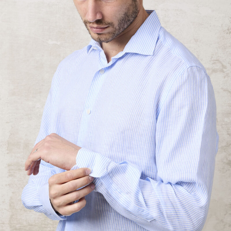 pvnk 1481 Men's Blue Striped Shirt - Stylish & Comfortable Casual Shirt