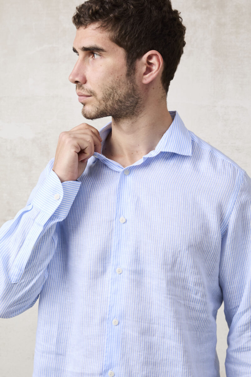 pvnk 1481 Men's Blue Striped Shirt - Stylish & Comfortable Casual Shirt - Image 7