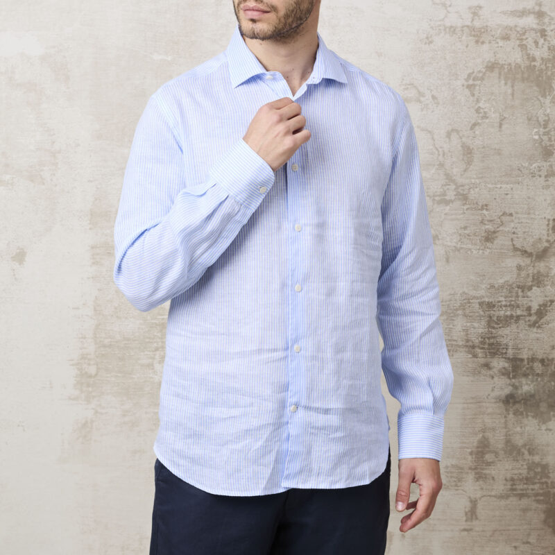 pvnk 1481 Men's Blue Striped Shirt - Stylish & Comfortable Casual Shirt - Image 8