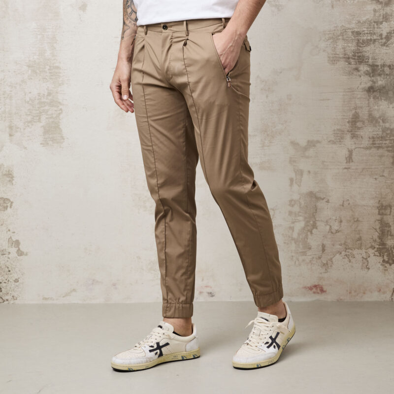 pvnk 1382 Men's Beige Stretch Pants - Comfortable Slim Fit Trousers - Image 7