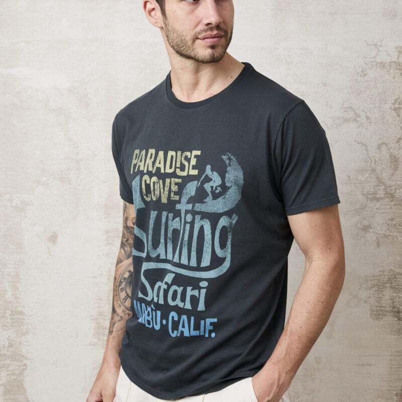 pvnk 1421 Men's Charcoal Surfing Graphic T-Shirt - Trendy & Comfortable Tee