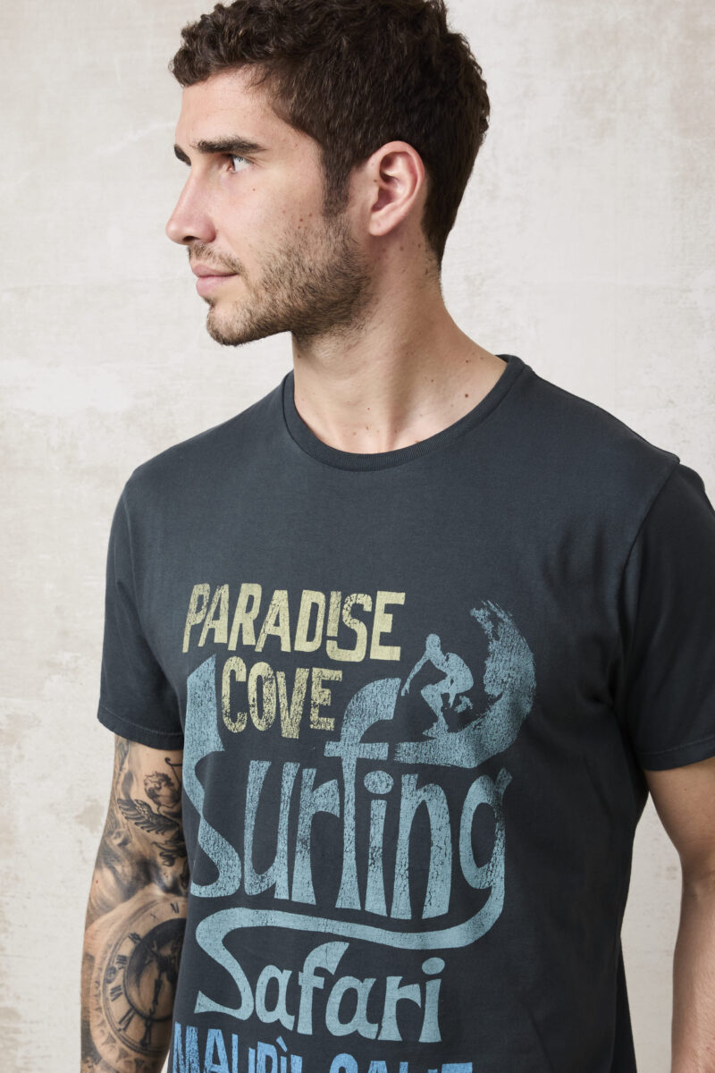 pvnk 1421 Men's Charcoal Surfing Graphic T-Shirt - Trendy & Comfortable Tee - Image 6