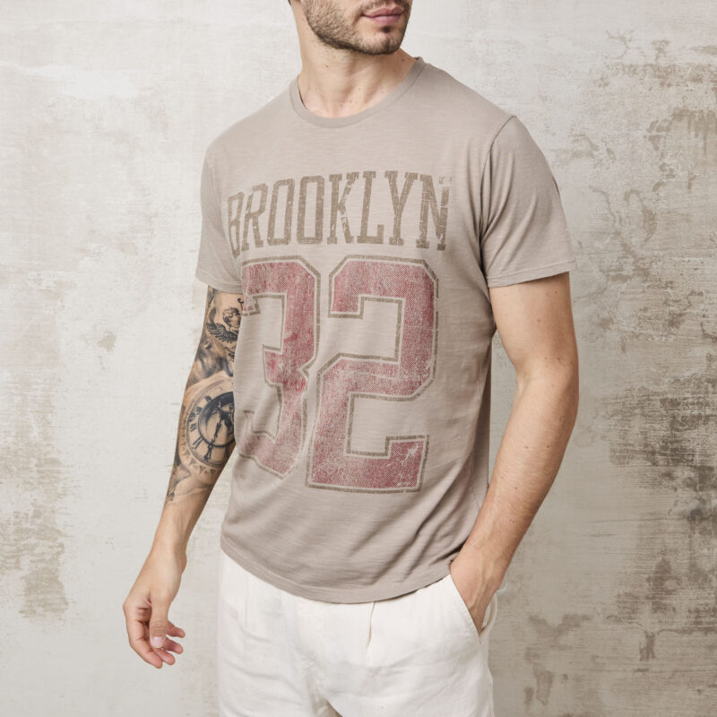 pvnk 1417 Men's Beige Brooklyn Graphic T-Shirt - Casual & Stylish Tee - Image 8
